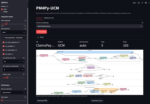 pm4py-ucm screenshot