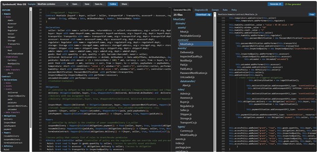 SymboleoAC Web IDE screenshot
